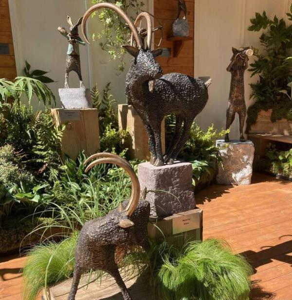 Sculptures by Donnacha Cahill at the Chelsea Flower Show 2024 display. Sculptures by Donnacha Cahill at the Chelsea Flower Show 2024 display.