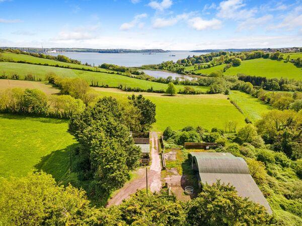 The farm buildings going with Lot 1 (80 acres) at Cuskinny House, Cobh.
