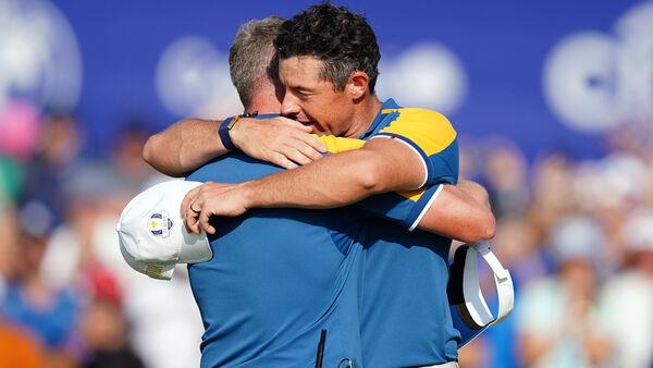 Rory McIlroy emotional after vital Ryder Cup singles win