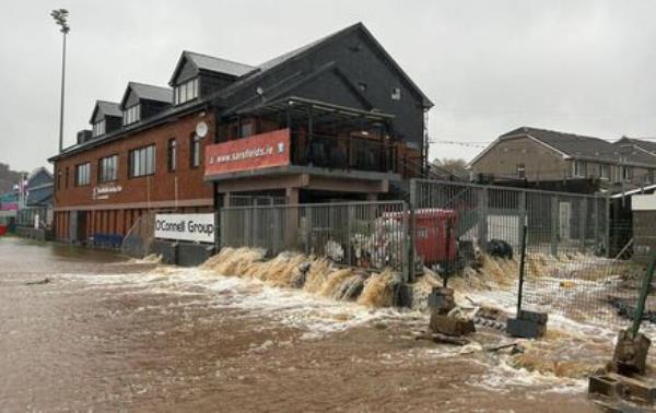 'We won a county, lost a pitch, but hopefully saved a part of the Glanmire community.' The video in the link above shows what happened when Sarsfield's GAA club decided to allow their main pitch to be inundated to absorb some of the damage. 