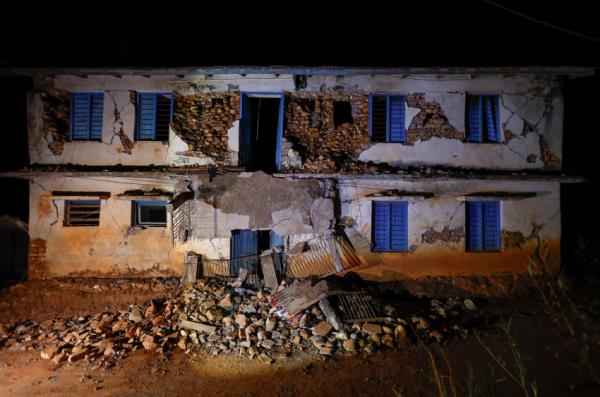 Aftermath of an earthquake in Nepal