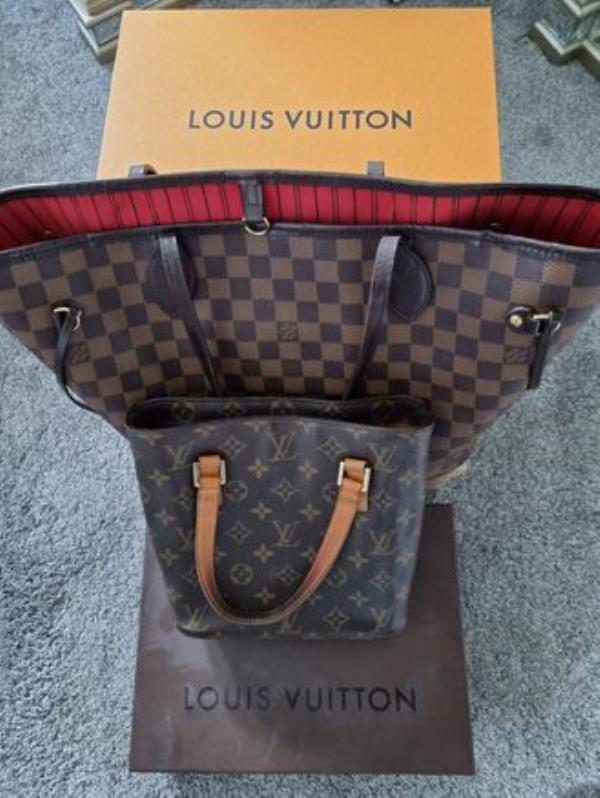 A Louis Vuitton deisgner luxury bags seized during a CAB raid. 
