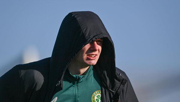 STAR MAN: Evan Ferguson during a Republic of Ireland training session at the FAI Natio<em></em>nal Training Centre.
