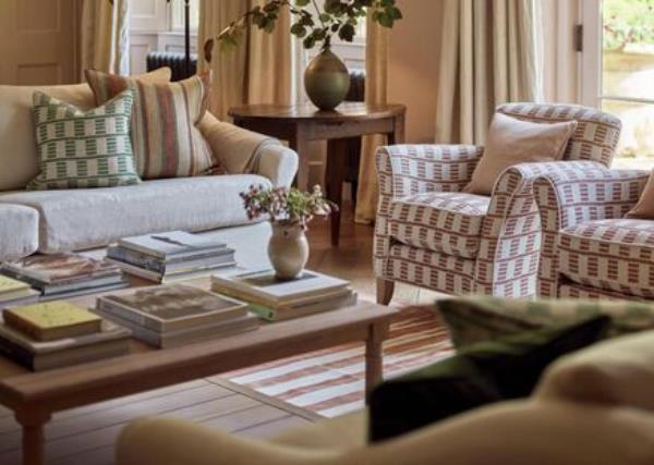 Furnishings and paint colour (Potter Pink) by Neptune.