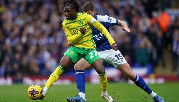 Norwich City's Jo<em></em>nathan Rowe does battle.