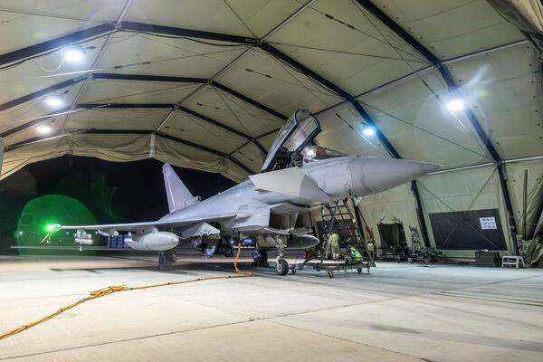 One of four RAF Typhoon aircraft taking off from RAF Akrotiri in Cyprus to join the US-led coalition co<em></em>nducting air strikes against military targets in Yemen. Houthi attacks in the Red Sea have increased by 500% between November and December. Picture: Sgt Lee Goddard/MOD/Crown