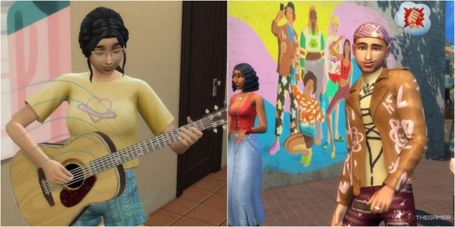 a sim playing an acoustic guitar, writing a song for her sims 4 singing career how to write a song